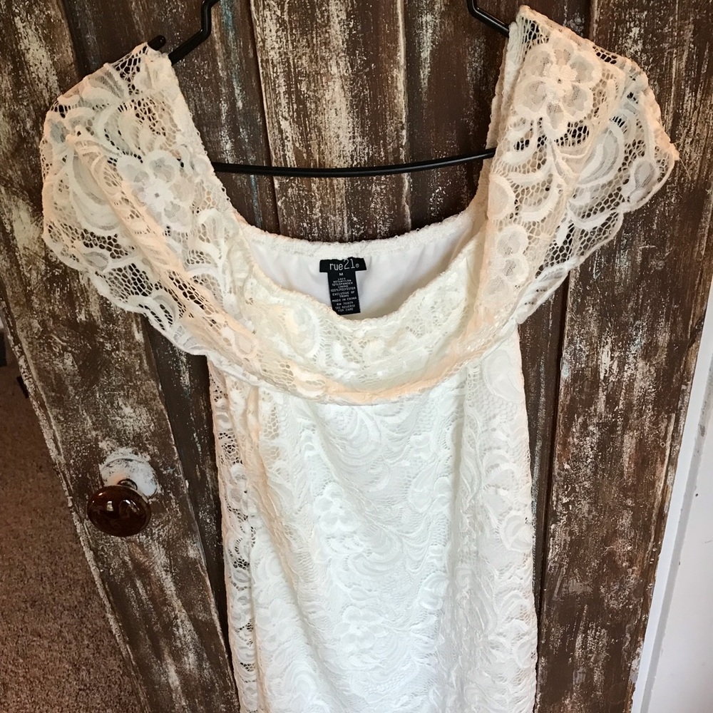 White lace mini dress